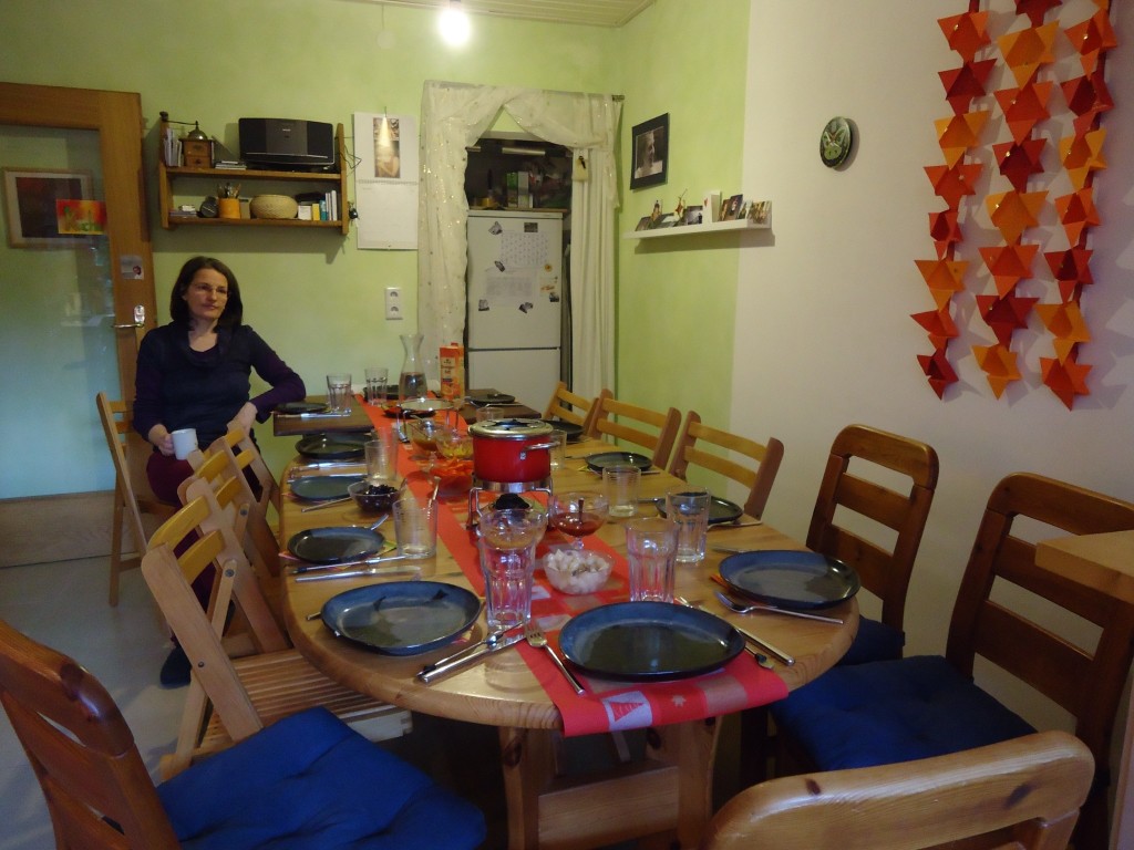 Barbara takes a little break after all the preparations were done.