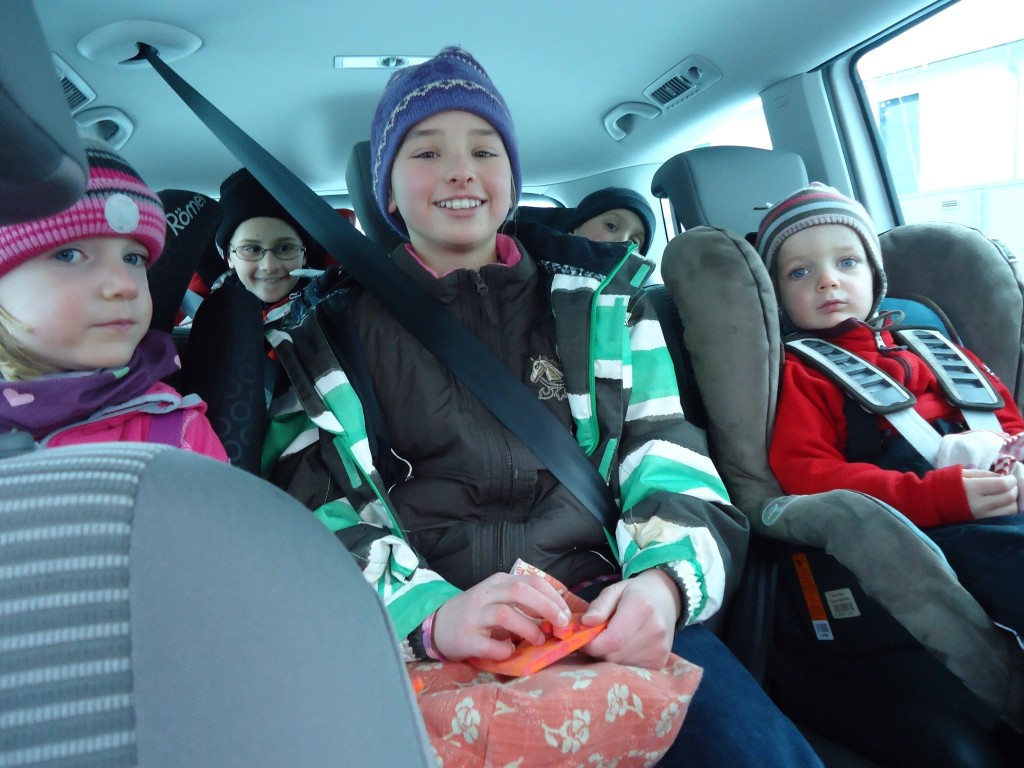 We have a car full of children...loaded to capacity so to speak.