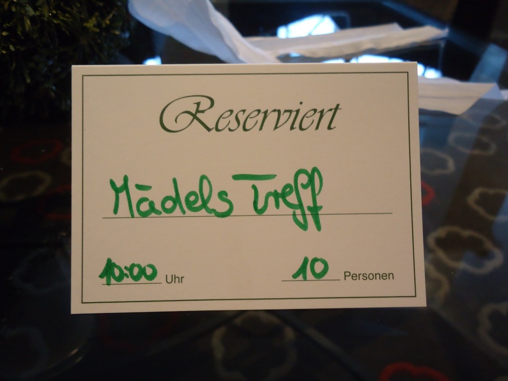 Pat had reserved a table for us.