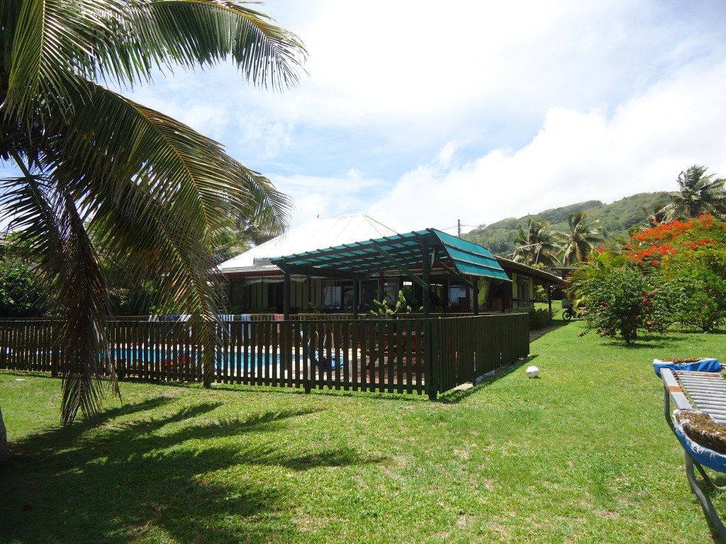 The view of the house when standing close to the beach.