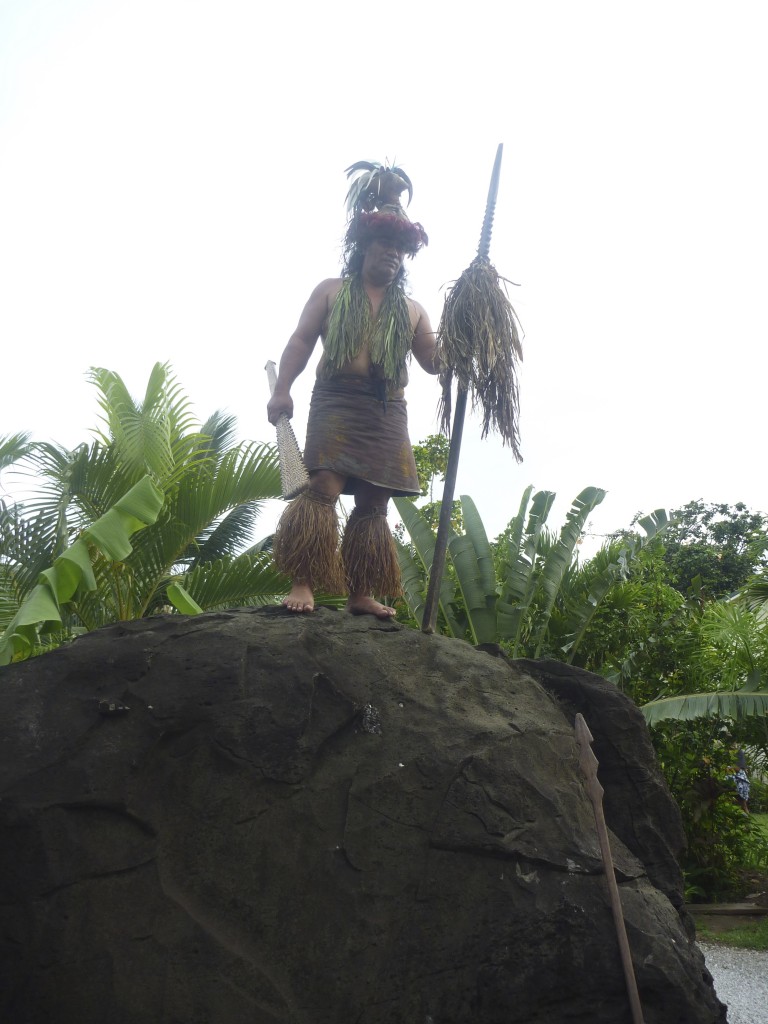 The chief first challenging us, then welcoming us.