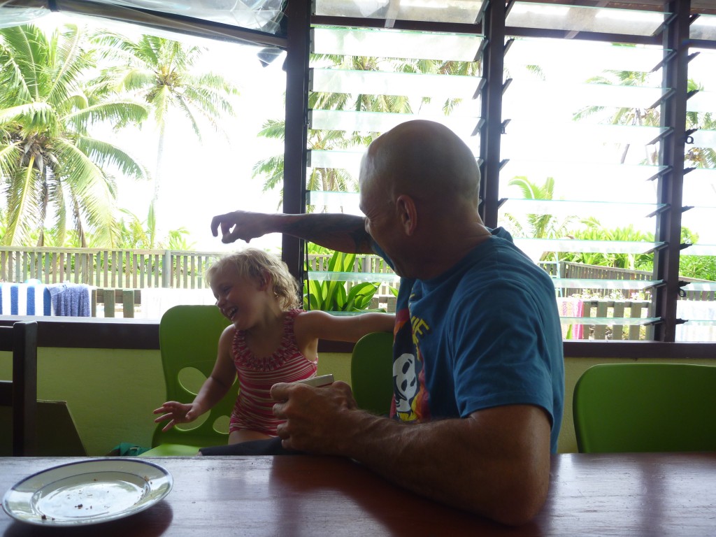 Chris monkeying around with Amelia.