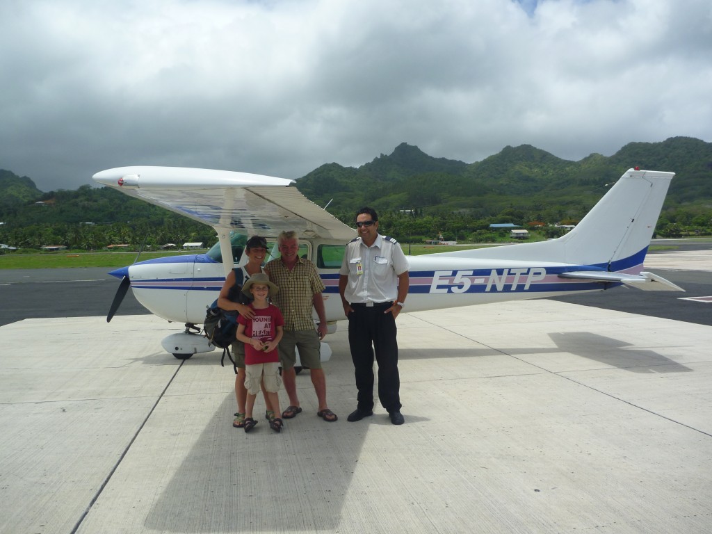 Aunty Kylie, Papa M. and Alex the pilot and I.